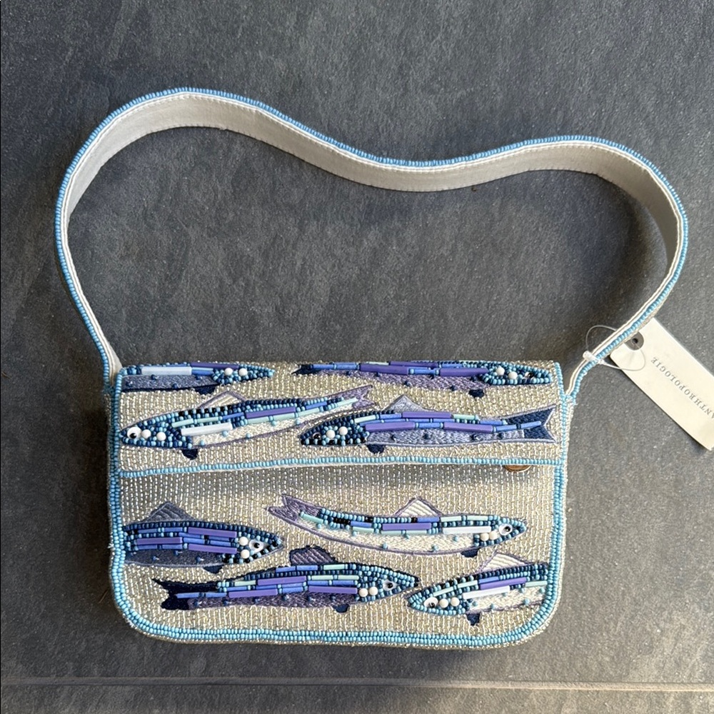 Anthropologie Fiona fish sardine Shoulder Bag